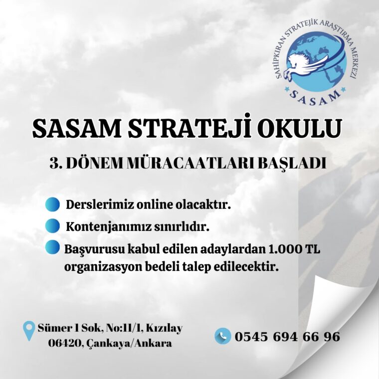 SASAM STRATEJİ OKULU 3. DÖNEM MÜRACAATLARI BAŞLADI