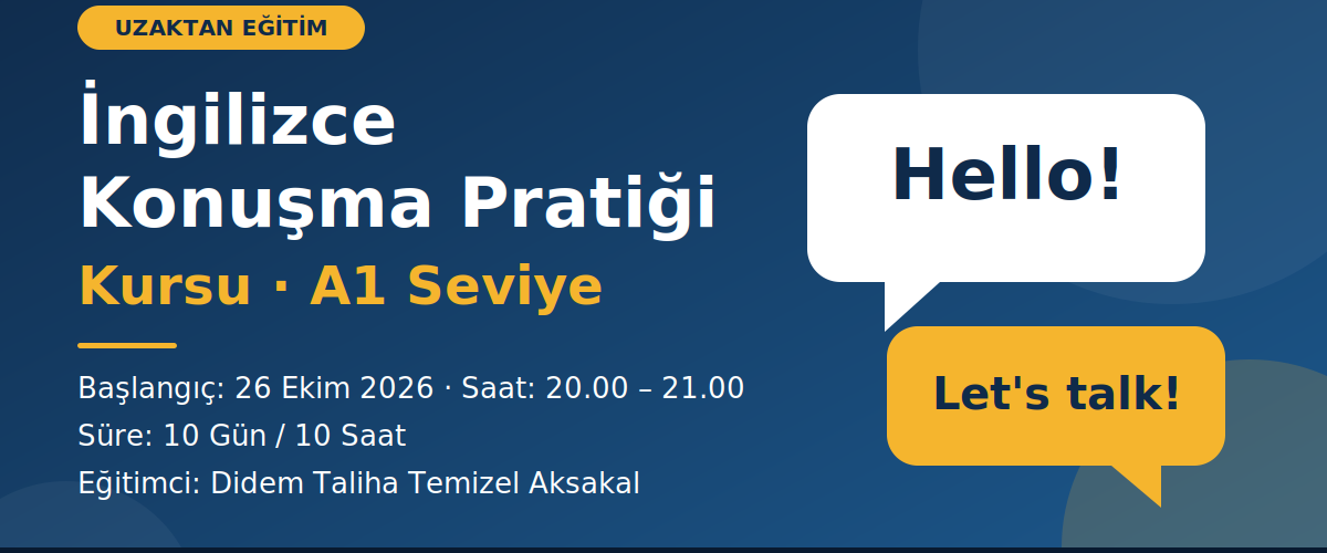 SASAM, İNGİLİZCE KONUŞMA PRATİKLERİNE YÖNELİK ÜCRETSİZ UZAKTAN EĞİTİM KURSU DÜZENLİYOR